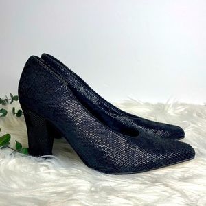 Size 6 Margaret‎ J Black 3” Heels.  VINTAGE!